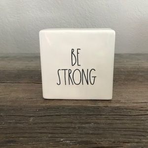 Rae Dunn Be Strong Paperweight Block LL